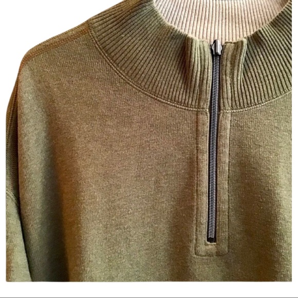 NWOT TOMMY BAHAMA ZIP UP SWEATER LIGHT OLIVE GREEN - Picture 2 of 9
